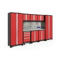thumbnail image 1 of NewAge Products Bold Series Red 9 Piece Cabinet Set, Heavy Duty 24-Gauge Steel Garage Storage System, Includes LED Lights / Slatwall / Hook Kit, 1 of 8