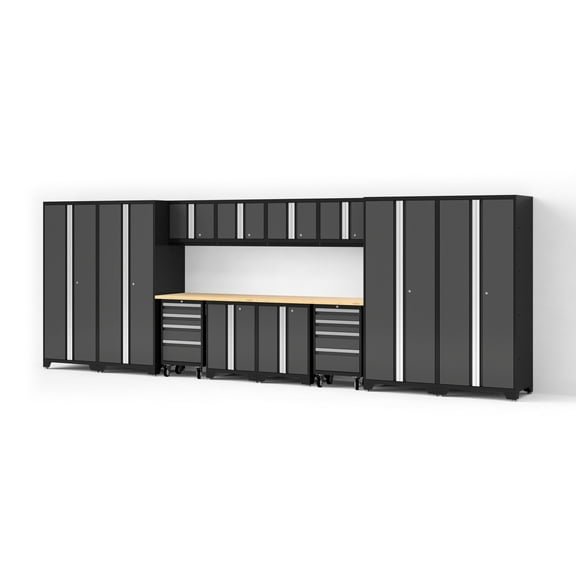 NewAge Products Bold Series XL 14 Piece Garage Cabinets Set with Tool, Base, Wall Cabinets and 30 in. Lockers