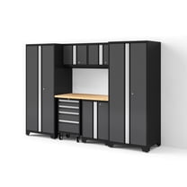 NewAge Products Bold Series XL 7 Piece Garage Cabinets Set with Tool, Base, Wall Cabinets and 30 in. Lockers