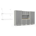 thumbnail image 1 of NewAge Products Pro Series Platinum 9 Piece Cabinet Set, Heavy Duty 18-Gauge Steel Garage Storage System, Slatwall / Wall Mounted Shelf Included, 1 of 11