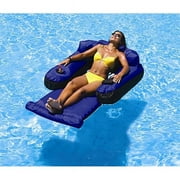 NewAlthlete Ultimate Inflatable Nylon Floating Pool Lounge with Drink Holder, Blue