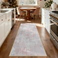 thumbnail image 1 of NewBuros 2'x6' Washable Runner Rugs for Hallway, Modern Abstract Low Pile Soft Non-Slip Indoor Runner Rugs for Kitchen Entryway, Gray Pink, 1 of 9