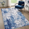 thumbnail image 1 of NewBuros Area Rugs 3'x5', Modern Abstract Non-Slip Washable Rugs for Living Room, Soft Low Pile Stain Resistant Indoor Carpet for Bedroom Dining Room Playroom, Gray Blue, 1 of 11