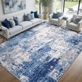 thumbnail image 1 of NewBuros Area Rugs 8'x10', Modern Abstract Non-Slip Washable Rugs for Living Room, Soft Low Pile Stain Resistant Indoor Carpet for Bedroom Dining Room Playroom, Gray Blue, 1 of 11