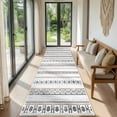 thumbnail image 1 of NewBuros 2'x10' Runner Rugs, Machine Washable Rug Boho Moroccan Neutral Geometric Soft Indoor Rug, Low Pile Non-Slip Modern Runner Rug for Hallway Kitchen Entryway, Black Brown, 1 of 10