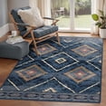 thumbnail image 1 of NewBuros 3'x5' Area Rug for Living Room, Machine Washable Non-Slip Rug, Soft Low Pile Stain Resistant Vintage Western Indoor Rug for Bedroom Dining Room, Darkblue, 1 of 8