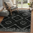 thumbnail image 1 of NewBuros 4'x6' Area Rugs for Living Room, Non-Slip Machine Washable Rugs, Soft Stain Resistant Low Pile Vintage Distressed Print Western Indoor Carpet, Black, 1 of 10