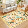 thumbnail image 1 of NewBuros 5'x7' Area Rugs, Boho Non Slip Washable Rugs for Living Room, Stain Resistant Soft Low Pile Indoor Floral Carpet for Bedroom Dining Room Office, Ivory Yellow, 1 of 9
