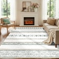 thumbnail image 1 of NewBuros 5'x7' Area Rugs for Living Room, Washable Rug Boho Moroccan Neutral Geometric Soft Indoor Rug, Low Pile Non-Slip Print Pattern Rug for Bedroom Dining Room, Green, 1 of 10