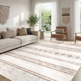 thumbnail image 1 of NewBuros 8'x10' Area Rugs for Living Room, Washable Rug Boho Moroccan Neutral Geometric Soft Indoor Rug, Low Pile Non-Slip Print Pattern Rug for Bedroom Dining Room, Cream Brown, 1 of 10