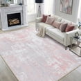 thumbnail image 1 of NewBuros Area Rugs 5'x7', Modern Abstract Non-Slip Washable Rugs for Living Room, Soft Low Pile Stain Resistant Indoor Carpet for Bedroom Dining Room Playroom, Gray Pink, 1 of 11