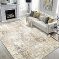 thumbnail image 1 of NewBuros Area Rugs 5'x7', Modern Abstract Non-Slip Washable Rugs for Living Room, Soft Low Pile Stain Resistant Indoor Carpet for Bedroom Dining Room Playroom, Neutral Brown, 1 of 11