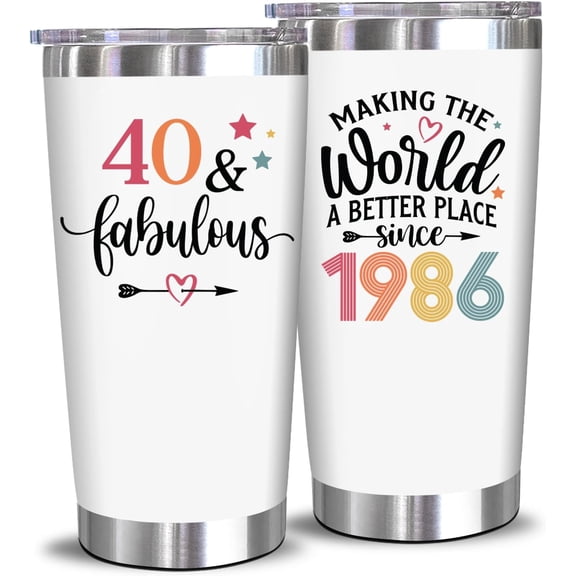 NewEleven 1986 40th Birthday for Women - 40 Year Old Birthday Idea for Women, Her, Mom, Wife - Turning 40 Gift for Woman - 20 Oz Tumbler