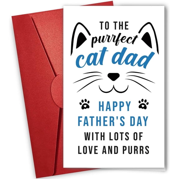 NewEleven Cat Fathers Day Card for Dad, Cat Dad Gifts For Men, Best, Cat Lover Gifts For Men, Unique Cats Father Presents - Greeting Card