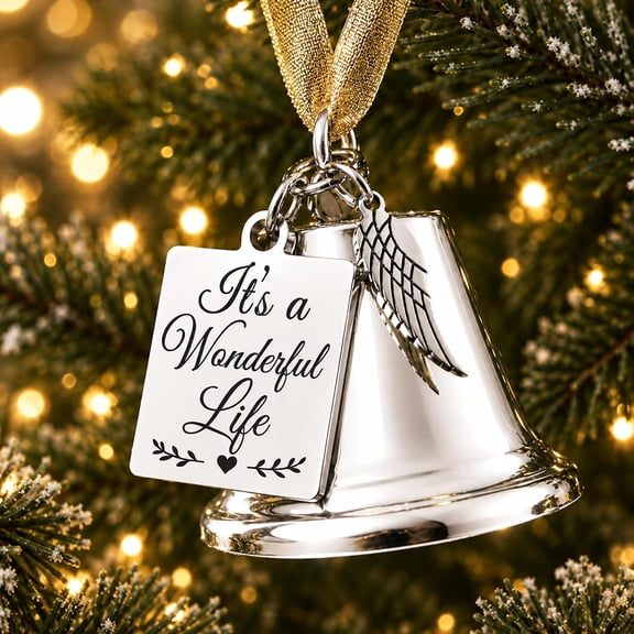 NewEleven Christmas Angel Bell Ornament | Inspirational Religious Christmas Gifts for Women Men, Angel Wing Bell Keepsake, Gifts for Family Friends