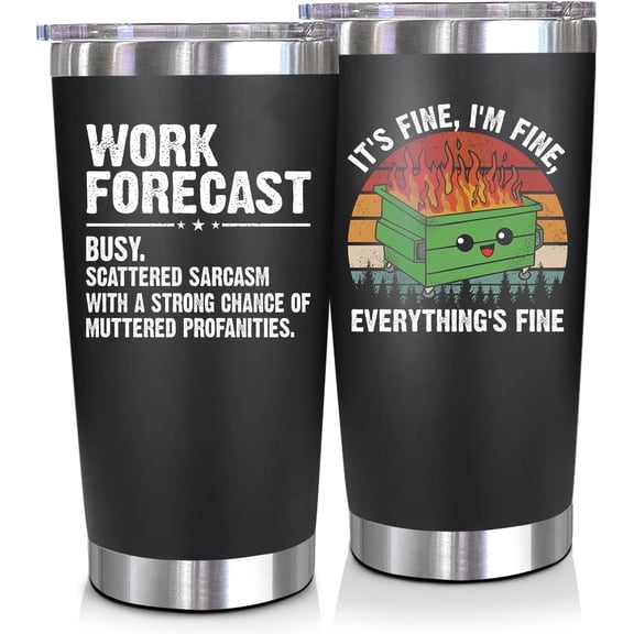 NewEleven Funny Coworker Gift - 20 oz Black Stainless Steel Tumbler