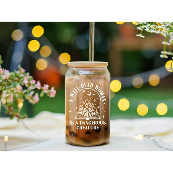 NewEleven Gifts for Book Lovers - Book Lovers Gifts for Women , Book Themed Gift for Readers, Librarians, Bookaholics - Birthday Gift Glass Coffee