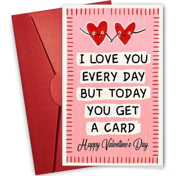 NewEleven Valentines Day Greeting Card - Cute Romantic Quote Card for Couples