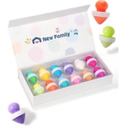 NewFamily Dustless Chalk for Kids-Non-Toxic Washable Sidewalk Chalk with Holder | Mess-Free Fun Play for Classroom & Home | Toddler-Friendly Outdoor Art & Blackboard Drawing