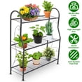 thumbnail image 1 of Moclever 3 Tier Metal Plant Stand, Flower Pot Holder 88lbs Load Utility Storage Organizer for Living Room Garden Patio, Grey, 1 of 9
