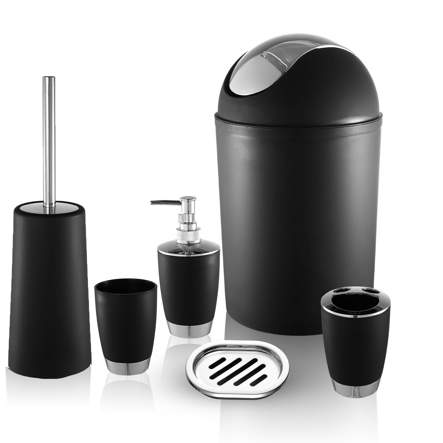 Clara Clark 12 Piece Bathroom Accessory Gift Set, Trash Can, Toothbrush ...