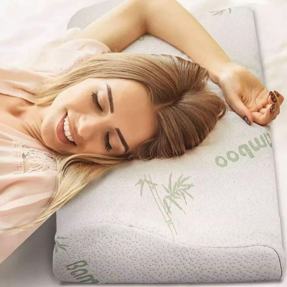 NewHome Bamboo Hypoallergenic Memory Foam Contoured Orthopedic Support Pillow