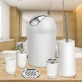 thumbnail image 1 of TeqHome 6Pcs Bathroom Accessories Set 6 Piece Plastic Bathroom Soap Dispenser Set Soap Dispenser Toot for Bathroom White, 1 of 9
