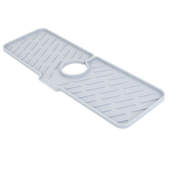 NewHome GPCT3568 Silicone 14"x5" Sink Mat, Gray