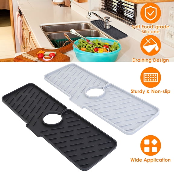 NewHome Silicone Faucet Mat Catcher for Kitchen Faucet Drip Faucet Splash Guard Bathroom Kitchen Water Draining Pad