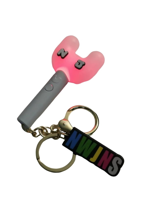 NewJeans Lightstick Keychain Charm - Key Ring with 10-Color Light-Up Cheer Accessory