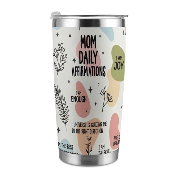 NewJum 20oz Tumbler Mothers Day Gifts for Mom, Mom Daily Affirmations  Gifts for Mom's Birthday, Expecting Moms Present, Momma Gift from Daughters Sons Kids, Inspirational Mama Mug, New Mommy Cup