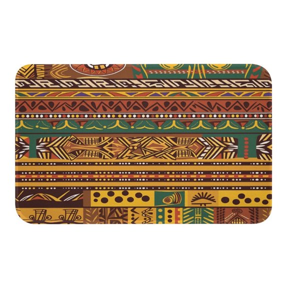 NewJum African National Patterns Rugs Crystal Velvet Bath Mat Non-Slip Absorbent Floor Rug Soft Entryway Rug Washable Carpet Super Absorbent Door Mat for Home Decor Mats,19.7"x31.5"