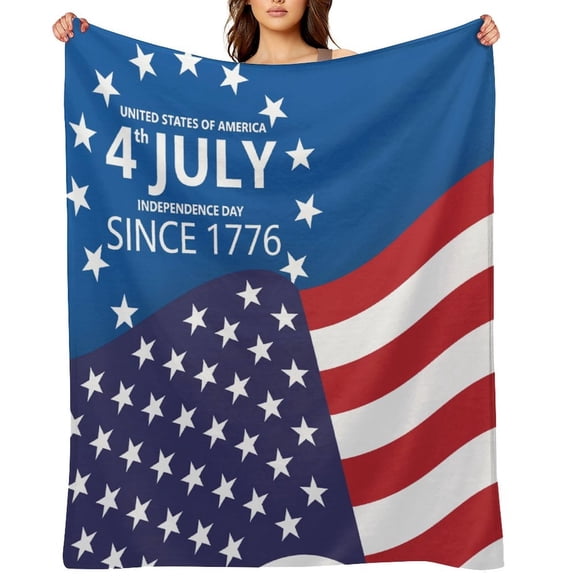 NewJum American Flag Patriotic Throw Blanket, July 4th Blanket Ultra Soft Cozy Throw Blanket, 250 Anniversary USA Military Veteran July 4th Independence Day Gift 30×40