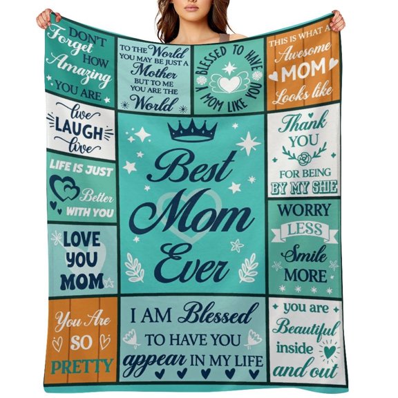 NewJum Mothers Day Blanket Gifts for Mom, Mom Birthday Gifts, Moms Gift for Women from Daughter Son, Best Mom Ever Present for Mother Mommy Valentines Day,30x40 inches