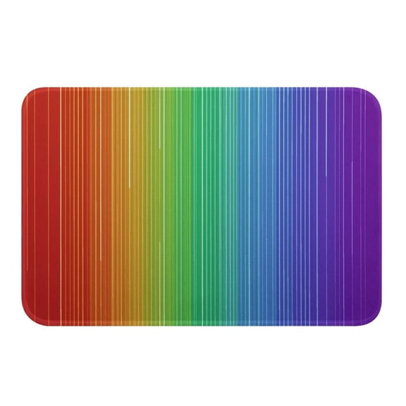 NewJum Rainbow Multicolor Bathroom Rugs Gradient Line Print Bath Mats Non-Slip Stripe Pattern Bathroom Accessories Abstract Floor Doormats Soft Door Mat,15.7"x23.6"