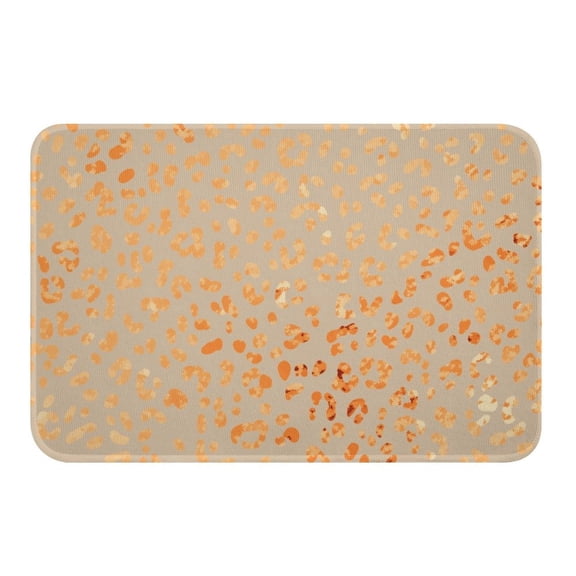 NewJum Rose Gold Leopard Bathroom Rugs Metallic Spots Bath Mats Animal Print Bathroom Accessories Wild Pattern Floor Doormats,15.7"x23.6"