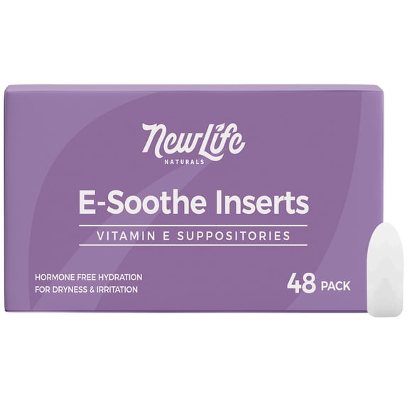 NewLife Naturals Vitamin E Vaginal Suppositories – Vaginal Moisture & Hydration Support – 48 Inserts
