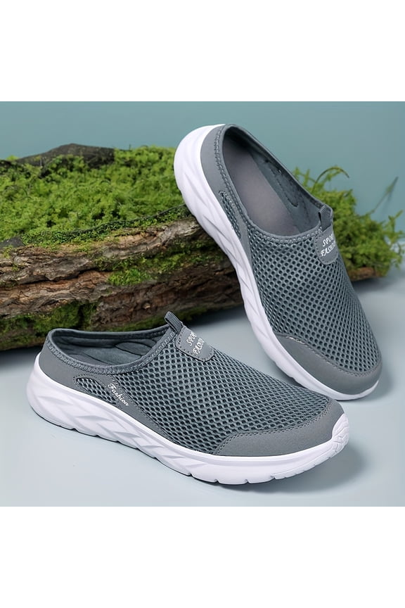 -NewMen's Casual Sports Shoes, with Hollow Mesh Breathable Design Large Size Ultra-Light Fashionable Half-Loafers