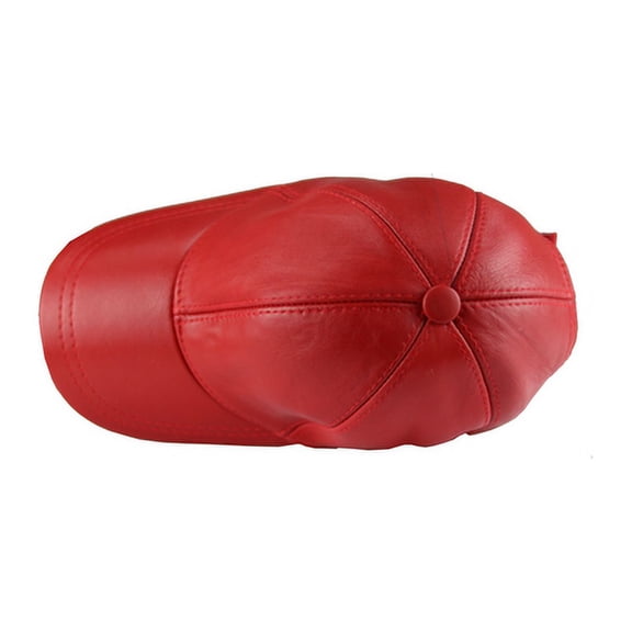 NewMoon Adjustable Classic Leather Baseball Outdoor Cap Hat,Red