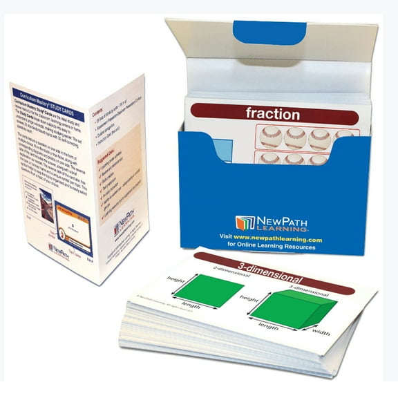 NewPath Learning Math Vocabulary Flash Cards, Grades 3-5 (200 Pieces)