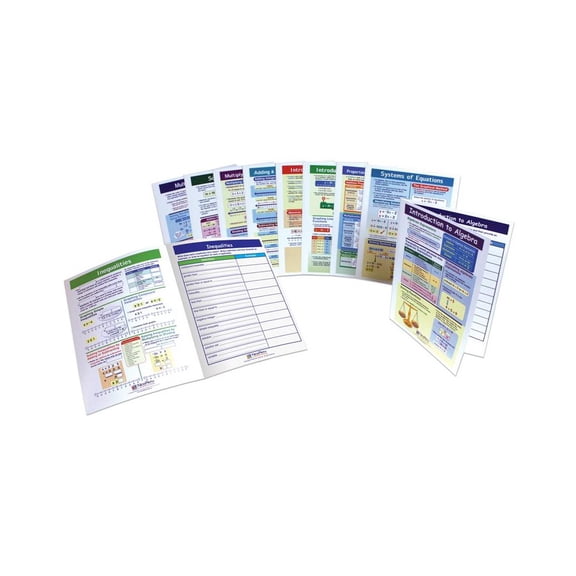 NewPath Learning NewPath Learning 10 Piece Algebra Visual Learning Guides Set, Grade 6-10