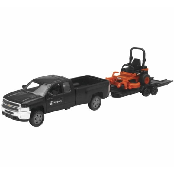 NewRay Pick Up w/Z700 Lawn Mower, 1:32 Scale, 14.5 inches, Black