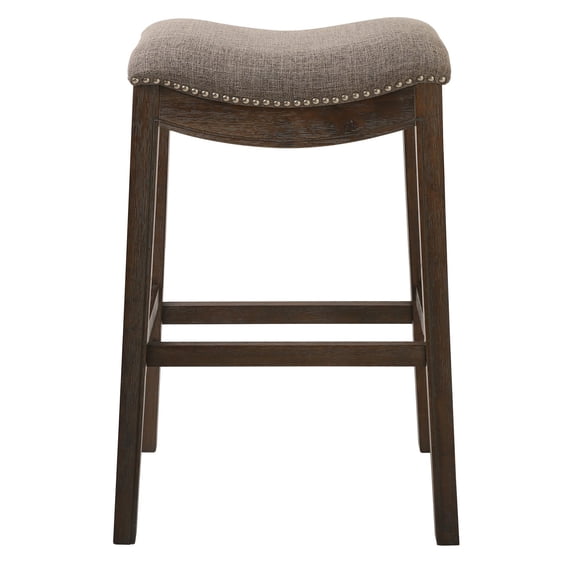 NewRidge Home Saddle Style 30" Bar Height Stool with Cobble Fabric