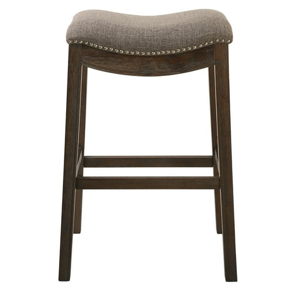 NewRidge Home Saddle Style 30" Bar Height Stool with Cobble Fabric