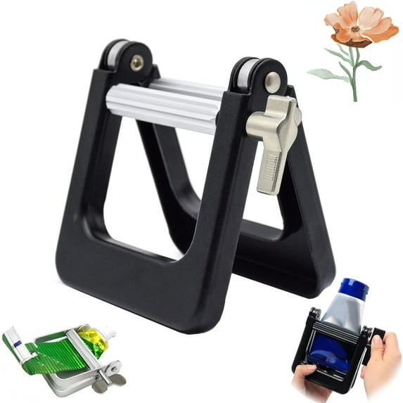 NewSavvy Tube Squeezer, Upgraded Aluminum Alloy Toothpaste Tube Squeezer, Heavy Duty Toothpaste Roller, Multifunctional Tube Wringer Roller Dispenser Tool for Daily Artist Hair Salon Painter (Black)
