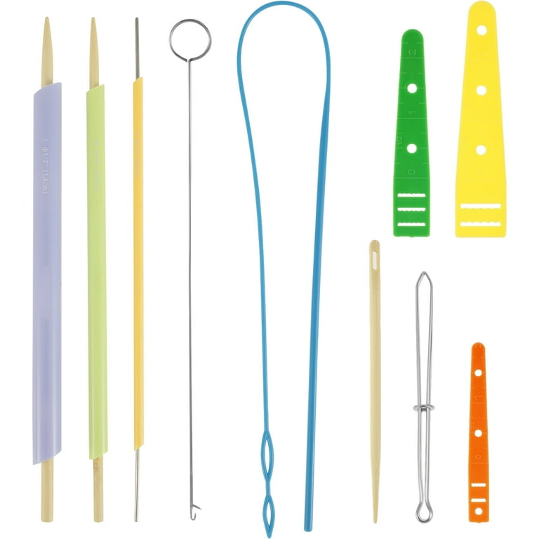 NewSoul 10PCS Sewing Loop Kit,Include Loop Turner Hook Flexible Drawstring  Threader Metal Tweezers Long Loop Turner Tool with Latch for Fabric Belts  Strips DIY Knitting Accessories 