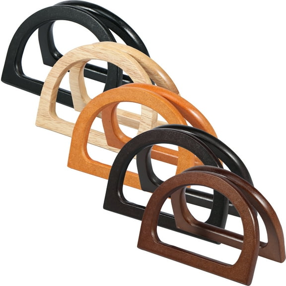 NewSoul 10Pcs Bag Handle D Shaped Purse Handles 5 Colors Handbag Handles Bag Handles Decorative Purse Handle Tool Purse Making Supplies for Handcrafted Handbag DIY Bags Accessories