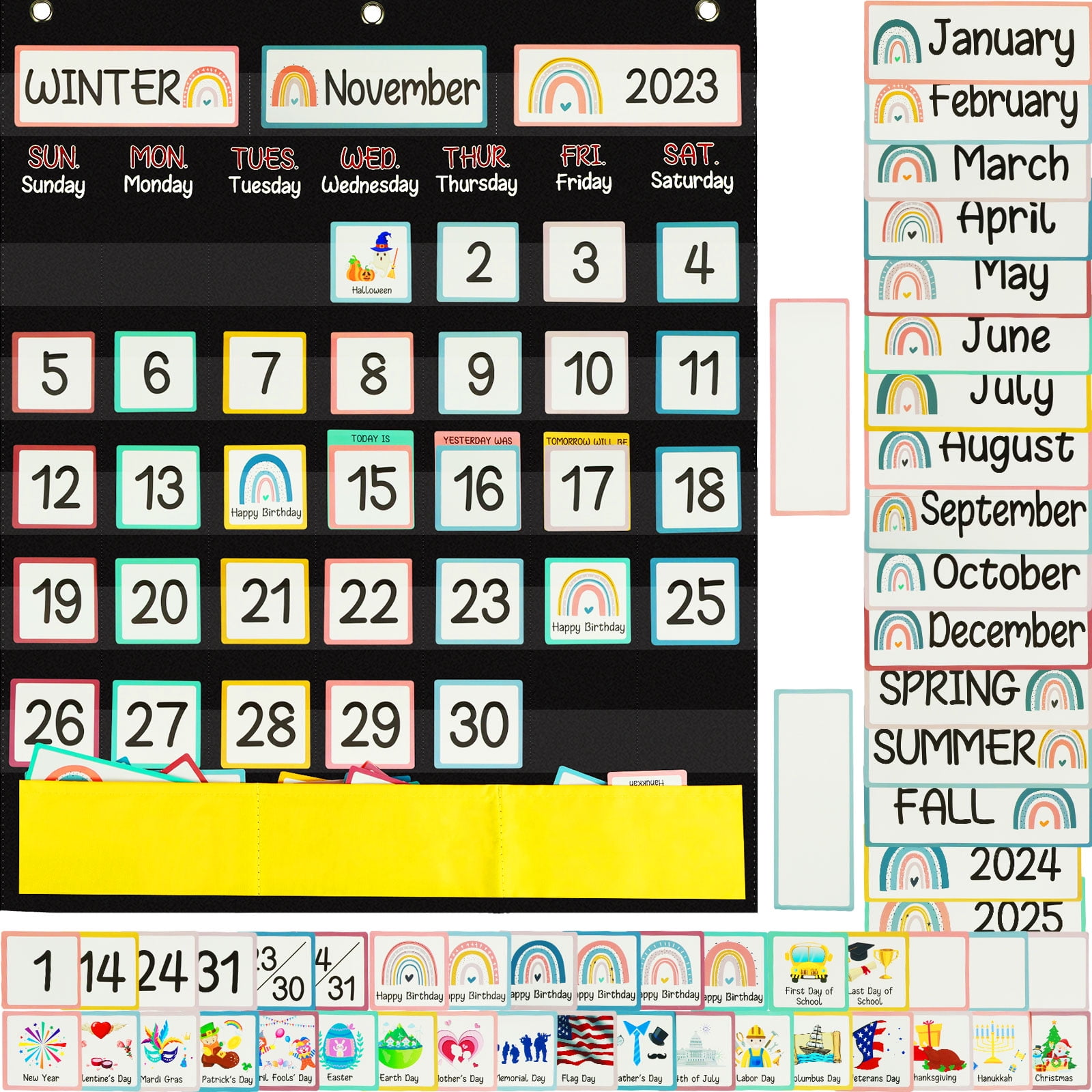 NewSoul Calendar Pocket Chart,Monthly Calendar for Kid Preschool