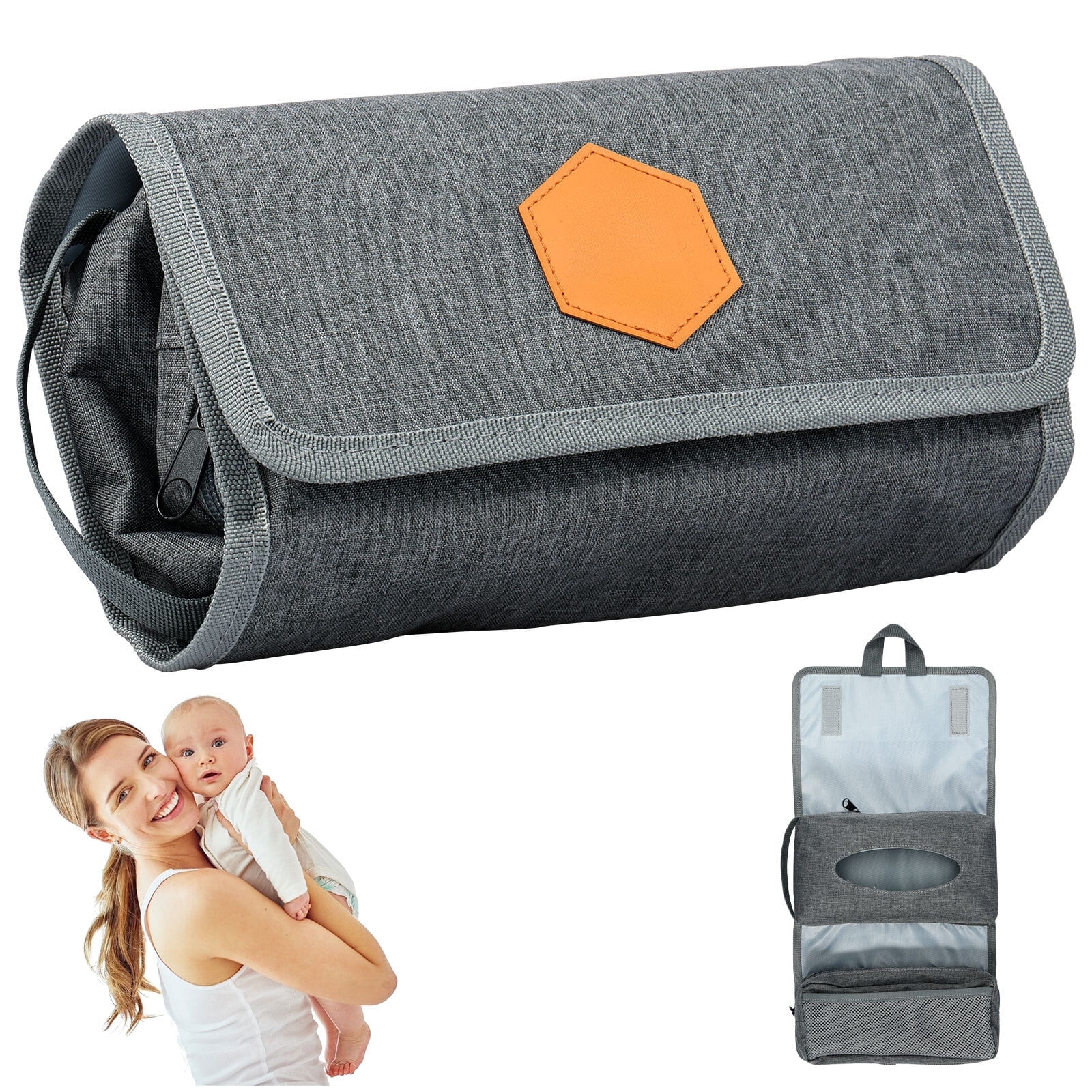 NewSoul Diaper Clutch Bag,Trifold Diaper and Wipes Pouch & Baby Bag