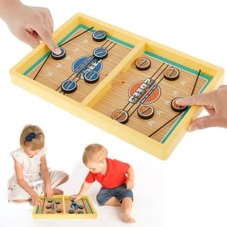Large Size Wooden Hockey Game Sling Puck,plplaaoo Fast Sling Puck  Game,Table Hockey Board Game, Parent?Child Interactive Kids,Adults and Kids  Family